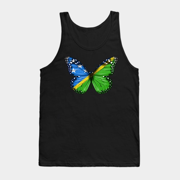 Solomon Islanders Flag  Butterfly - Gift for Solomon Islanders From Solomon Islands Tank Top by Country Flags